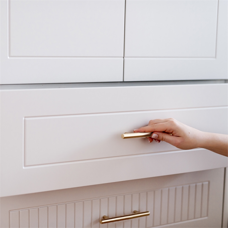 Design House Solid 3in (76 mm) Satin Gold Stainless Steel Cabinet Pulls 10 Pack