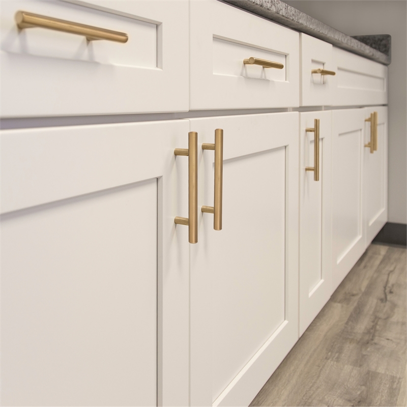 Design House Solid 3in (76 mm) Satin Gold Stainless Steel Cabinet Pulls 10 Pack