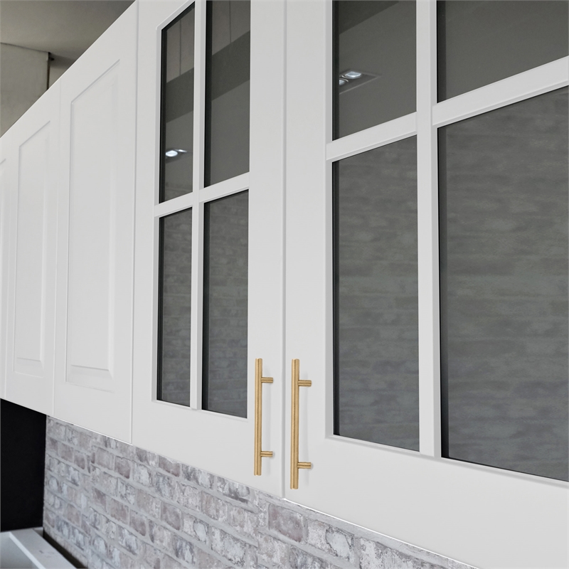 Design House Solid 3in (76 mm) Satin Gold Stainless Steel Cabinet Pulls 10 Pack