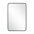 Design House Isla Rounded Glass Corner Wall Mirror with Black Frame 30 in x 20in