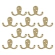 Design House Stainless Steel Double Hook in Polished Brass 10 Pack