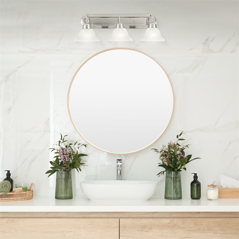 Design House Millbridge Stainless Steel Vanity Light in Satin Nickel 3 Light
