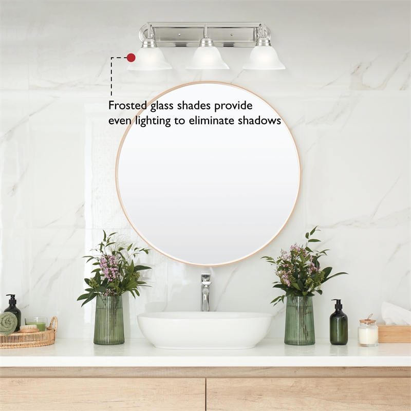 Design House Millbridge Stainless Steel Vanity Light in Satin Nickel 3 Light
