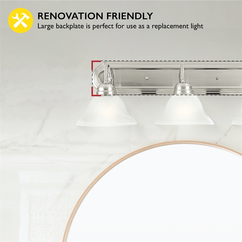 Design House Millbridge Stainless Steel Vanity Light in Satin Nickel 3 Light