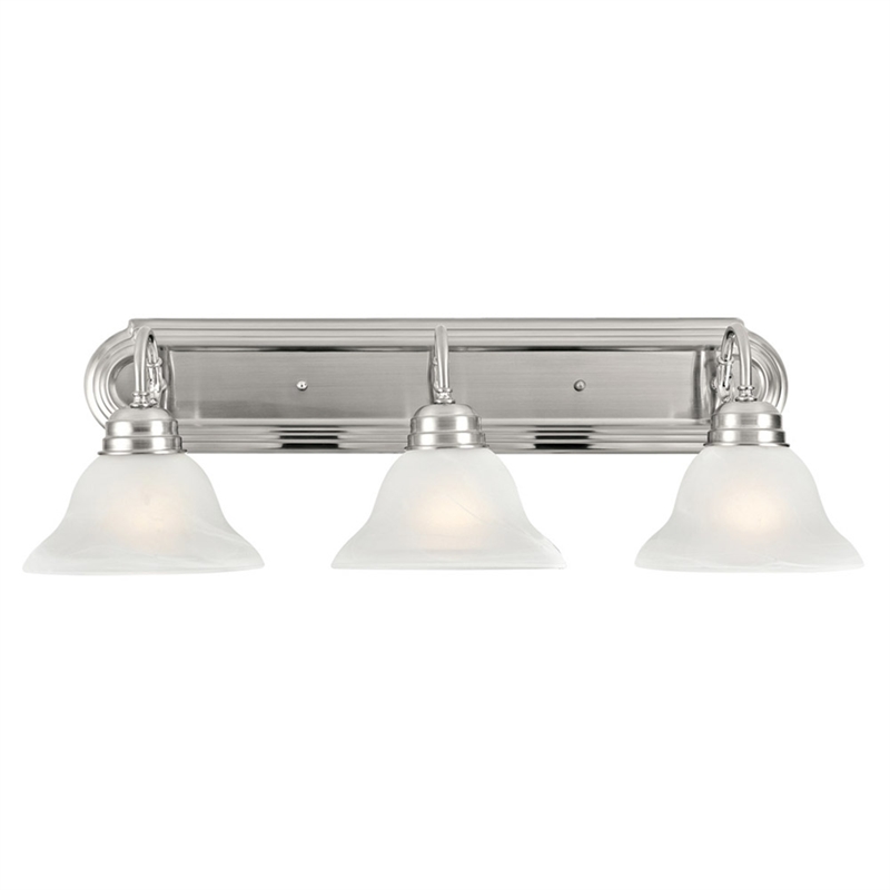 Design House Millbridge Stainless Steel Vanity Light in Satin Nickel 3 Light