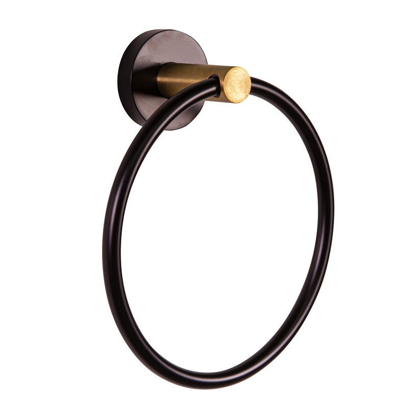 Design House Kelton 4 Piece Bathroom Accessories in Matte Black and Gold