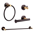 Design House Kelton 4 Piece Bathroom Accessories in Matte Black and Gold