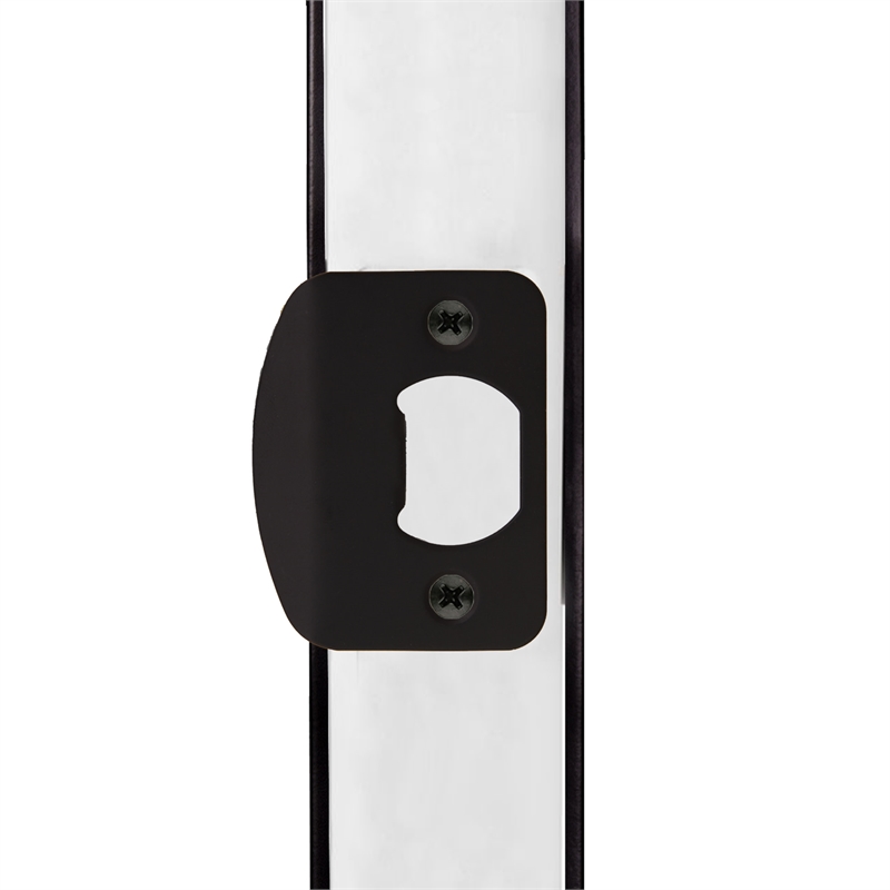 Design House Stainless Steel Strike Plate-Full Lip-Round Corner in Matte Black