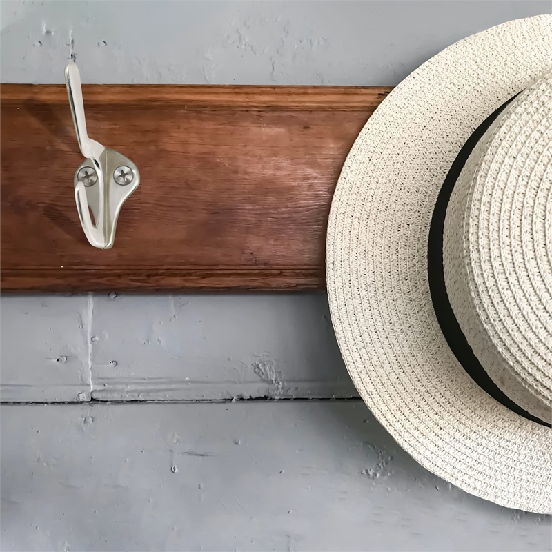 Design House Metal Double Hat and Coat Hook in Satin Nickel 5 Pack