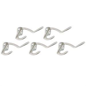 design house metal double hat and coat hook in satin nickel 5 pack