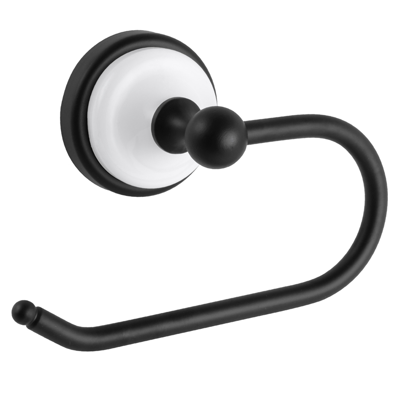 Design House Savannah Stainless Steel Toilet Paper Holder in Matte Black/White