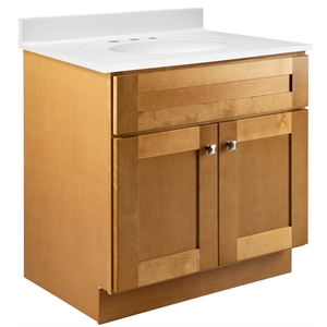 Brookings Vanity in Modern Birch with Cultured Marble Top Fully Assembled 31in