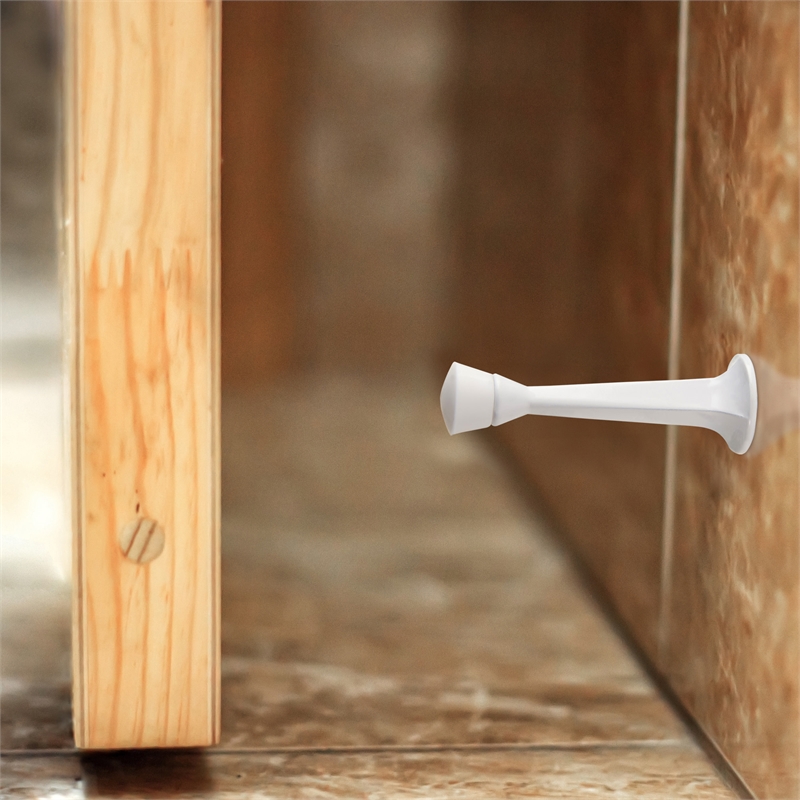 Design House Solid Rigid Cast Door Stop in White 10-Pack Stainless Steel White
