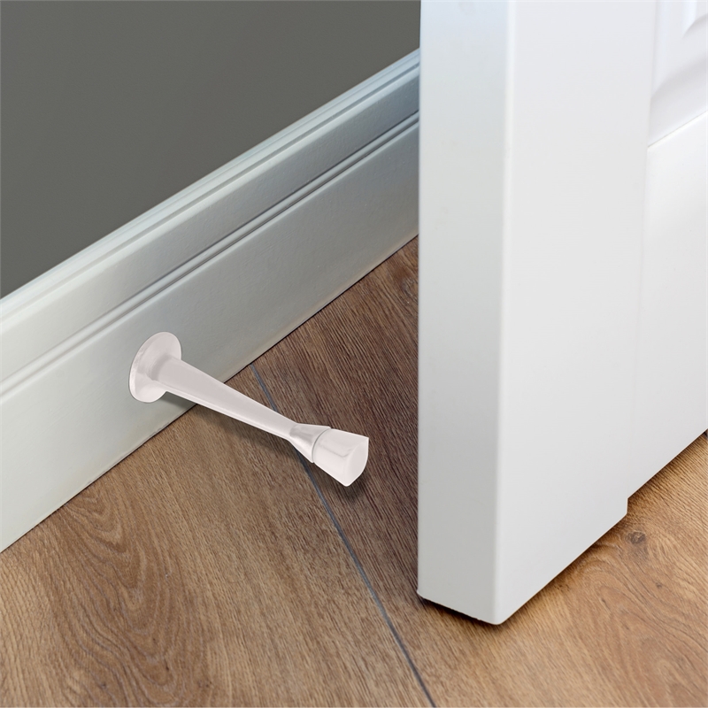 Design House Solid Rigid Cast Door Stop in White 10-Pack Stainless Steel White