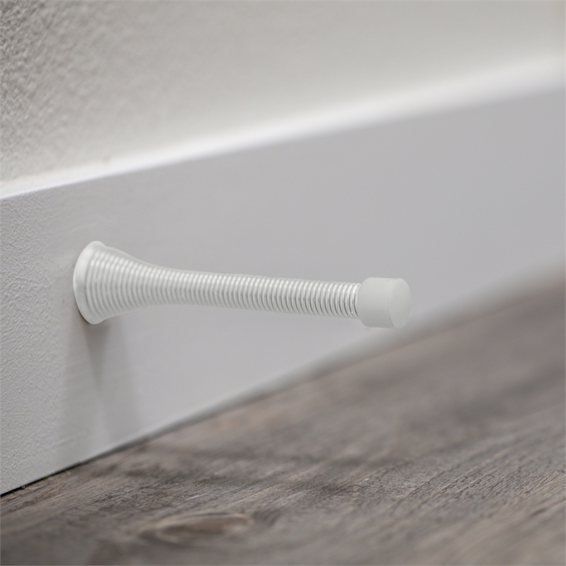Design House Spring Door Stop in White 20Pack Metal White