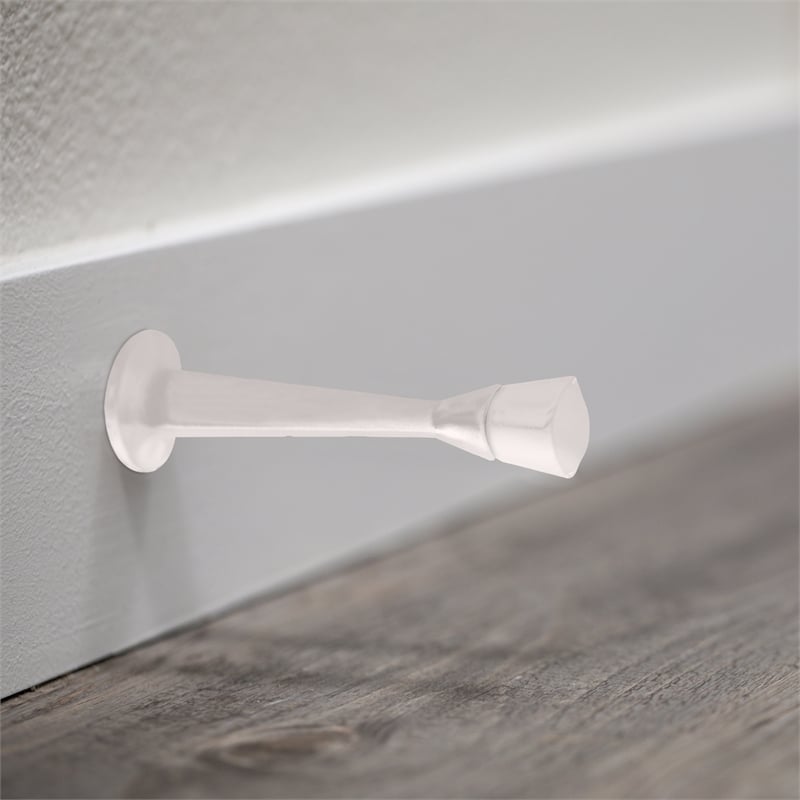 Design House Solid Rigid Cast Door Stop in White 20-Pack Stainless Steel White