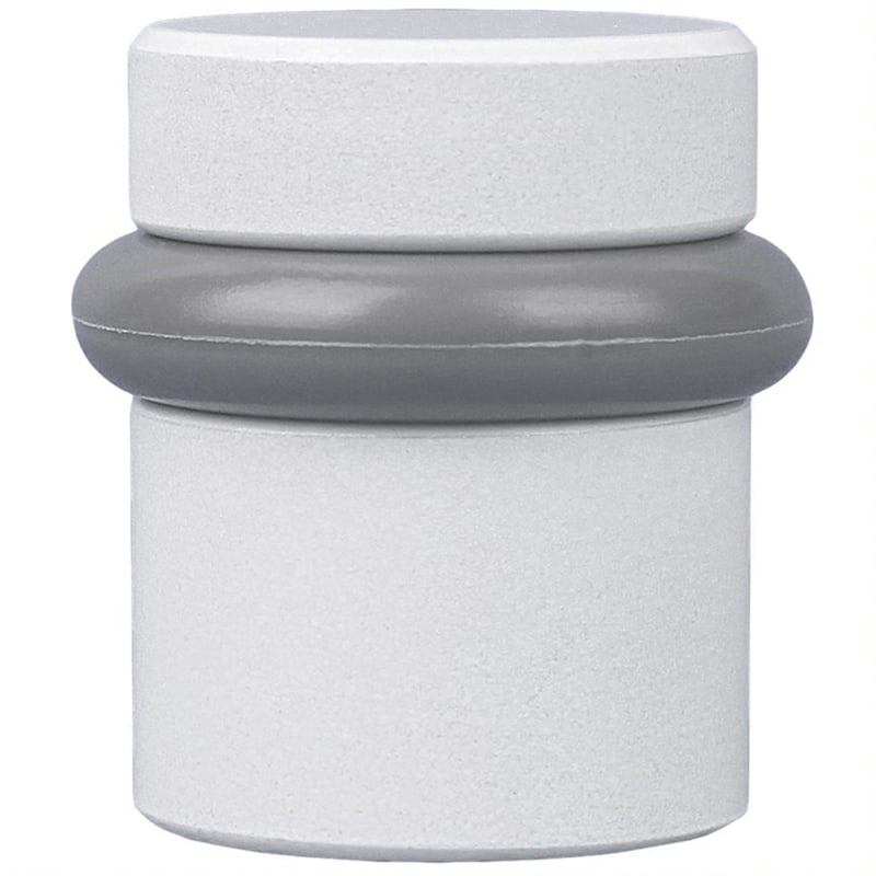 Design House Modern Cylindrical Door Stop in White 2-Pack Brass White