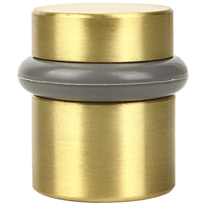 Design House Modern Cylindrical Door Stop in Satin Brass 2Pack Brass Brass