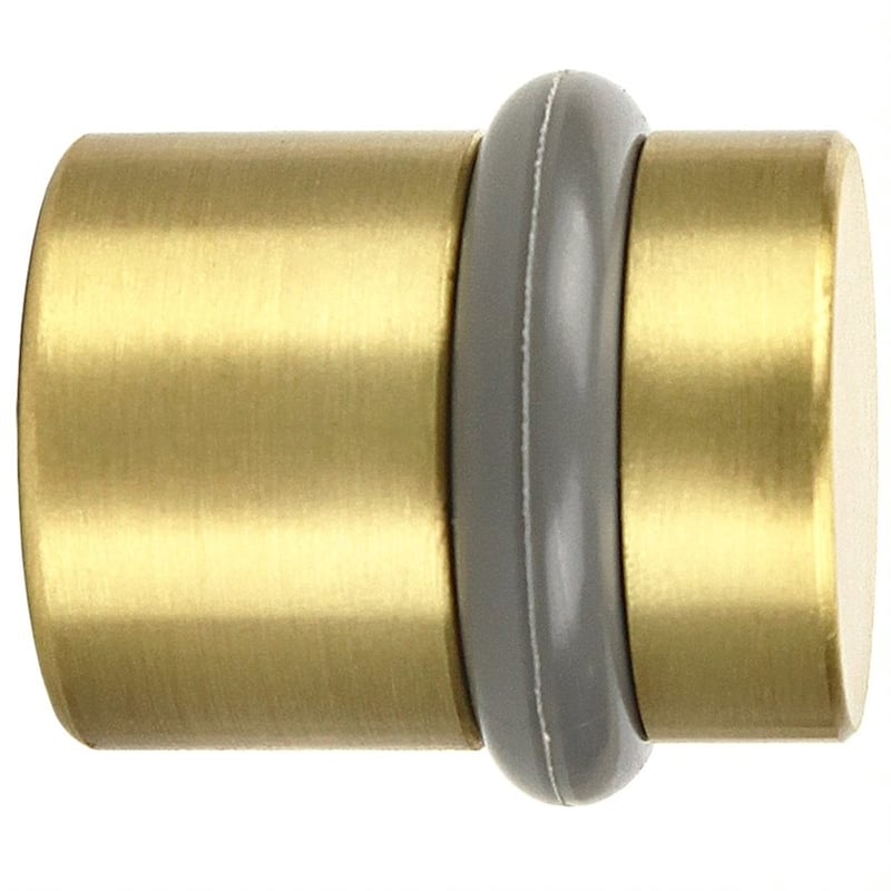 Design House Modern Cylindrical Door Stop in Satin Brass 2Pack Brass Brass