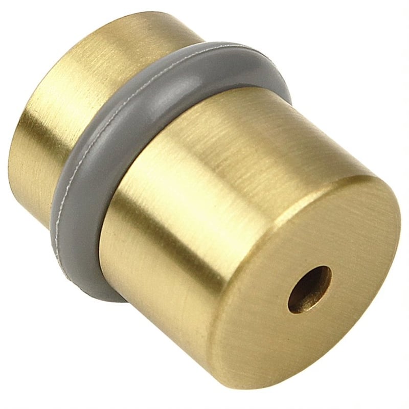 Design House Modern Cylindrical Door Stop in Satin Brass 2Pack Brass Brass