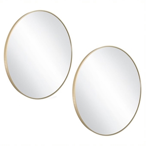 Design House Kenna Round Wall Mirror with Gold Frame 28Inch 2Pack Glass Gold