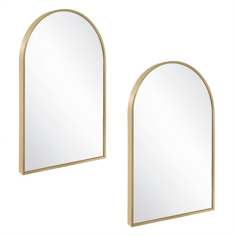 Maeve Arched Wall Mirror with Gold Frame 30 in x  20 in 2-Pack