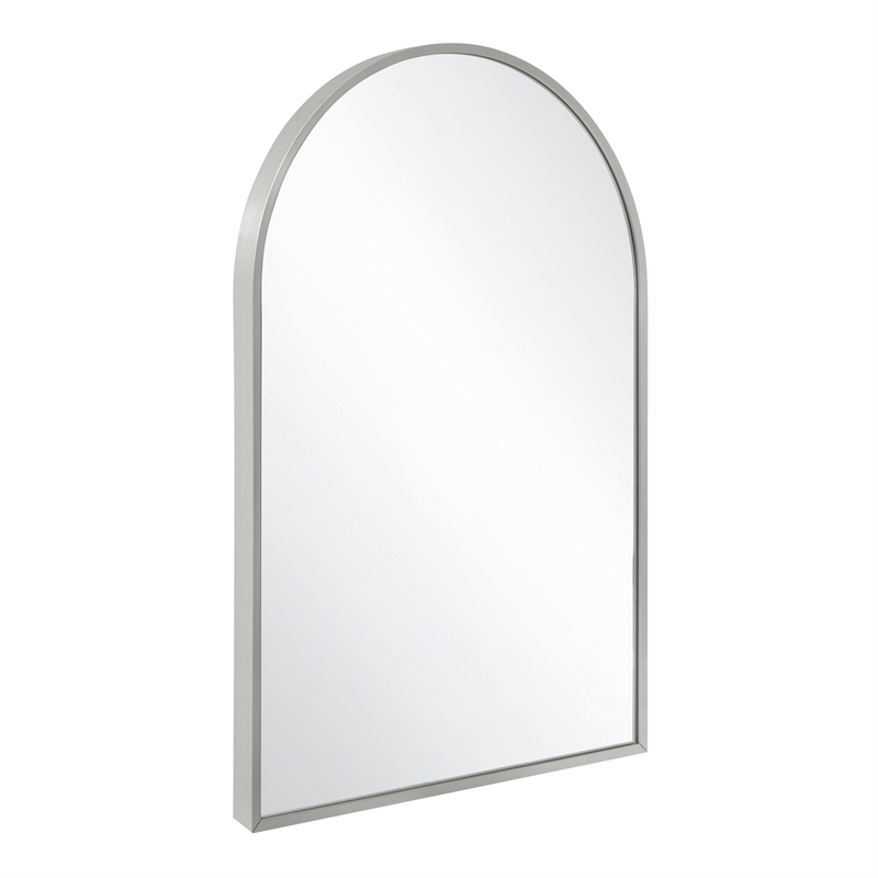 Maeve Arched Wall Mirror with Silver Frame 30in x  20in  2-Pack