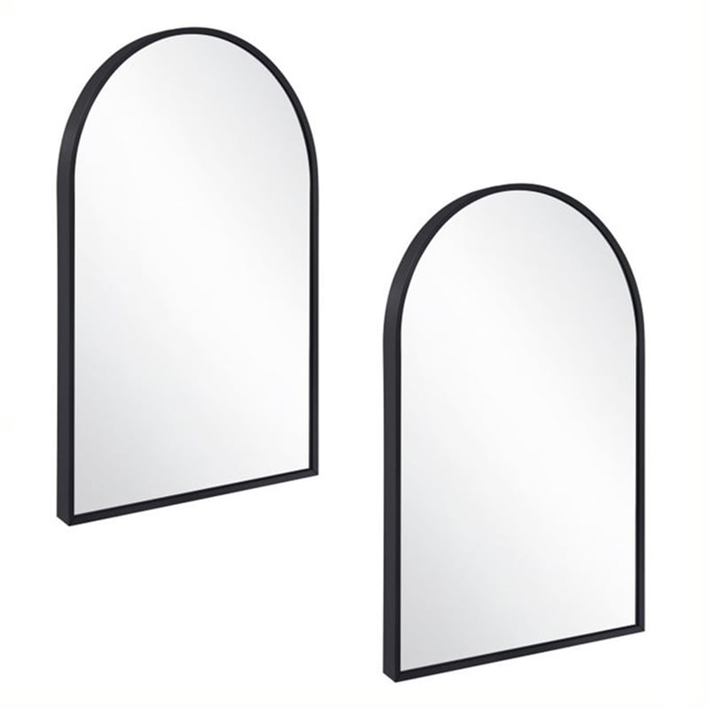 Maeve Arched Wall Mirror with Black Frame 30in x 20in 2-Pack