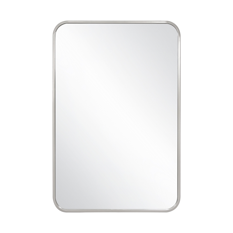 Isla Rounded Corner Wall Mirror with Silver Frame 36in x 24in 2-Pack