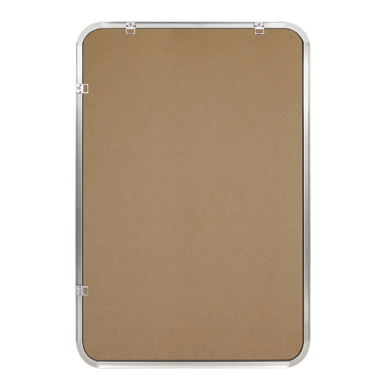 Isla Rounded Corner Wall Mirror with Silver Frame 36in x 24in 2-Pack