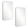 Isla Rounded Corner Wall Mirror with Silver Frame 36in x 24in 2-Pack