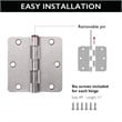 Design House Stainless Steel Door Hinge-Brushed Chrome 3.5