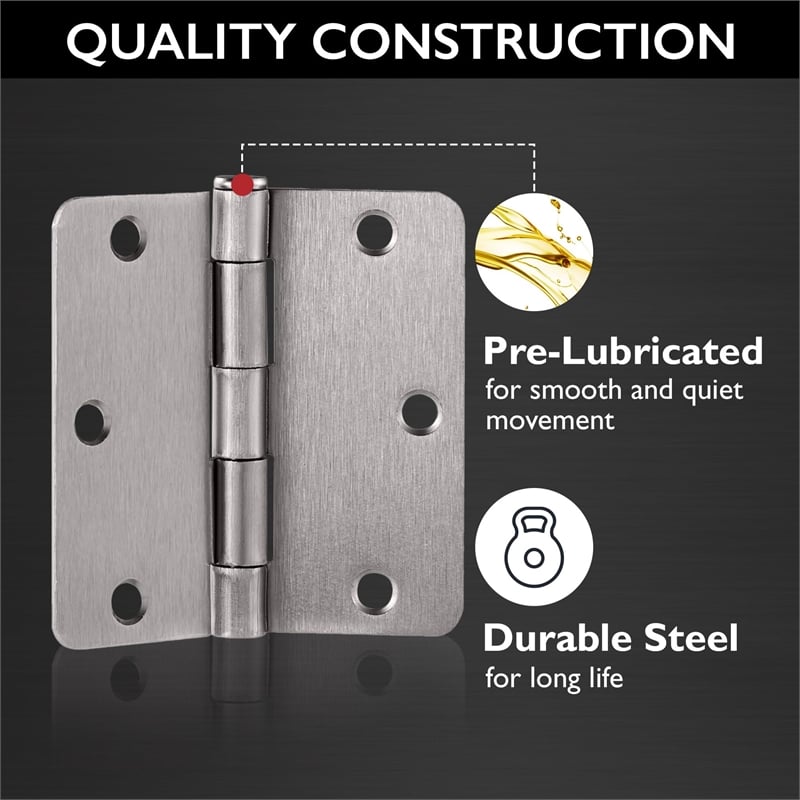 Design House Stainless Steel Door Hinge-Brushed Chrome 3.5