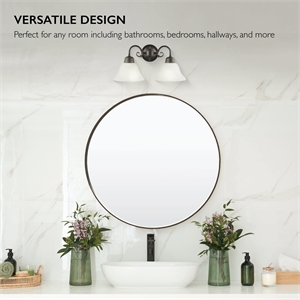 Design House Millbridge 2-Light Stainless Steel Wall Mount Sconce in Bronze