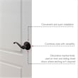 Design House Scroll Brass Ergonomic Dummy Door Lever in Matte Black