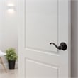 Design House Scroll Brass Ergonomic Dummy Door Lever in Matte Black