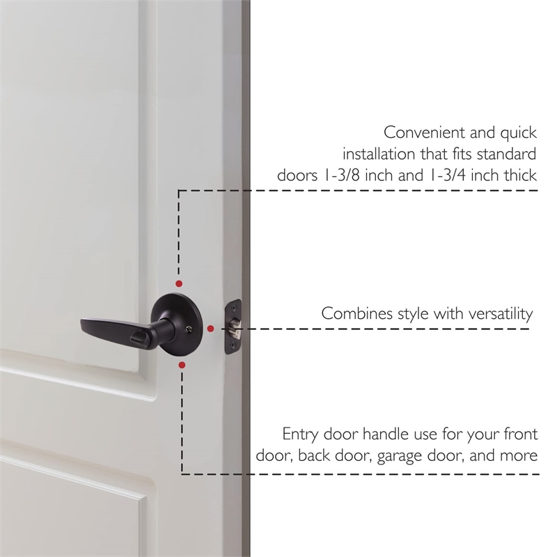 Design House Delavan Brass Keyed Entry Door Level in Matte Black