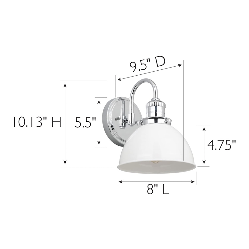 Design House Savannah Stainless Steel Wall Mount Light in Polished Chrome