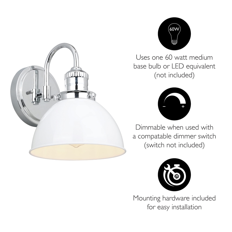Design House Savannah Stainless Steel Wall Mount Light in Polished Chrome