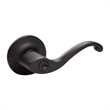 Design House Scroll Brass Keyed Entry Door Knob in Matte Black