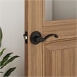 Design House Scroll Brass Keyed Entry Door Knob in Matte Black