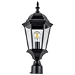 Design House Oak Creek Post Top Metal Outdoor Wall Lighting in Textured Black