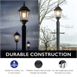 Design House Oak Creek Post Top Metal Outdoor Wall Lighting in Textured Black