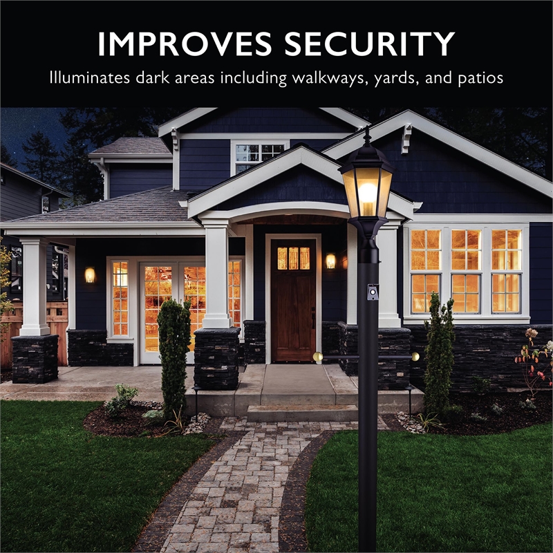 Design House Oak Creek Post Top Metal Outdoor Wall Lighting in Textured Black