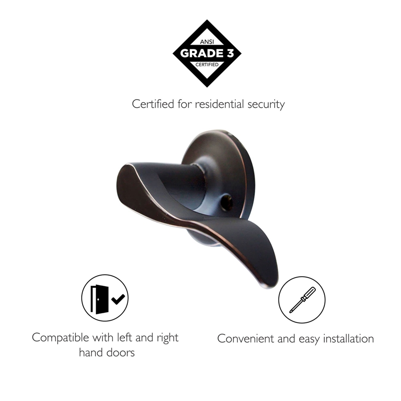 Design House Stratford Metal Right Hand Dummy Door Knob in Oil Rubbed Bronze