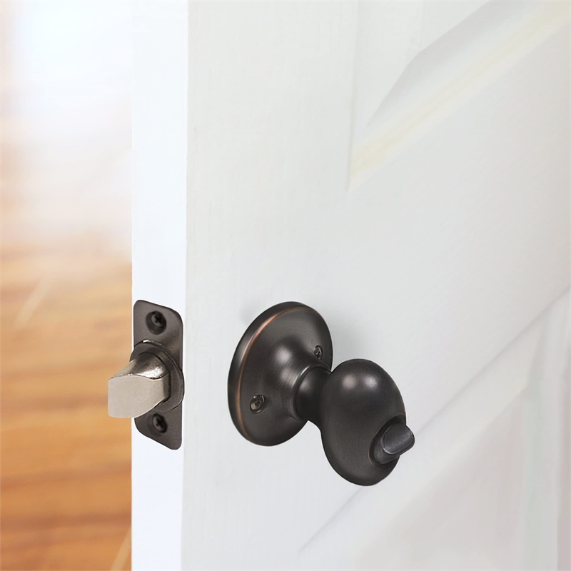 Design House Egg Traditional Brass Privacy Door Knob in Satin Nickel