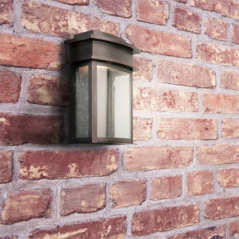Design House Fairview LED Indoor/Outdoor Stainless Steel Wall Sconce in Bronze