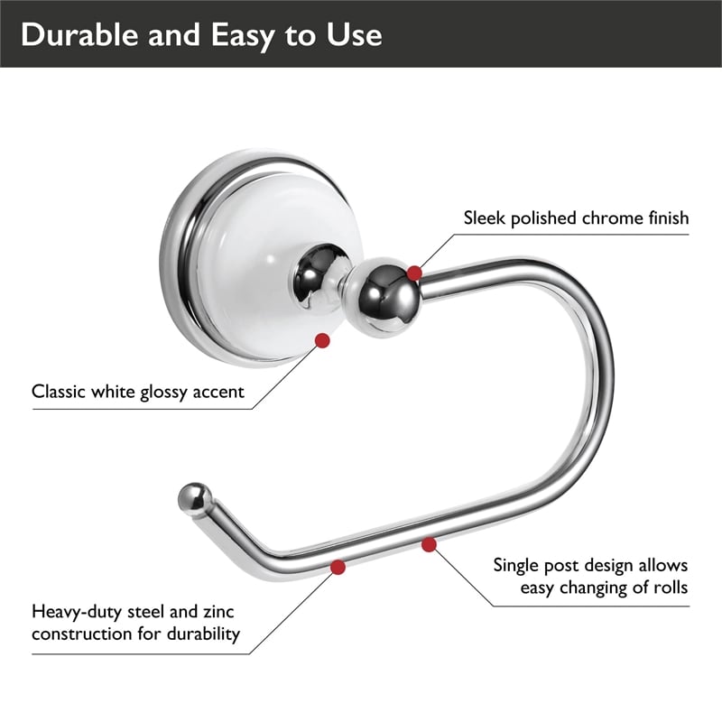 Design House Savannah Stainless Steel Toilet Paper Holder in Polished Chrome