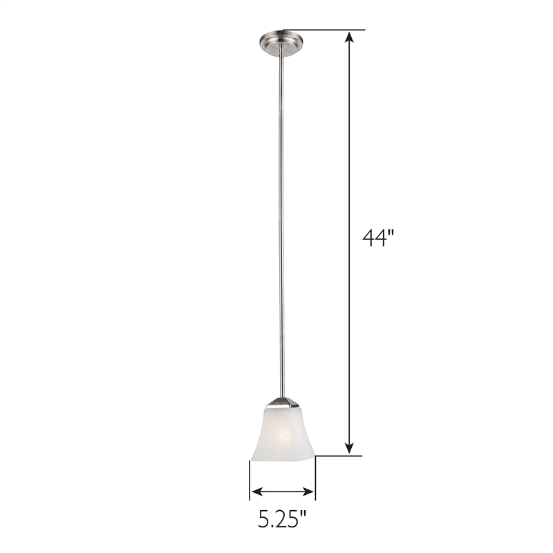 Design House Torino Stainless Steel/Glass Pendant Light in Satin Nickel