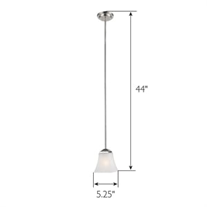 Design House Torino Stainless Steel/Glass Pendant Light in Satin Nickel